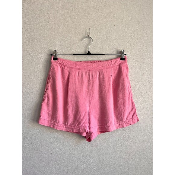 Madewell Pants - Madewell Solid Linen Blend Pleated Shorts in Retro Pink Size MEDIUM